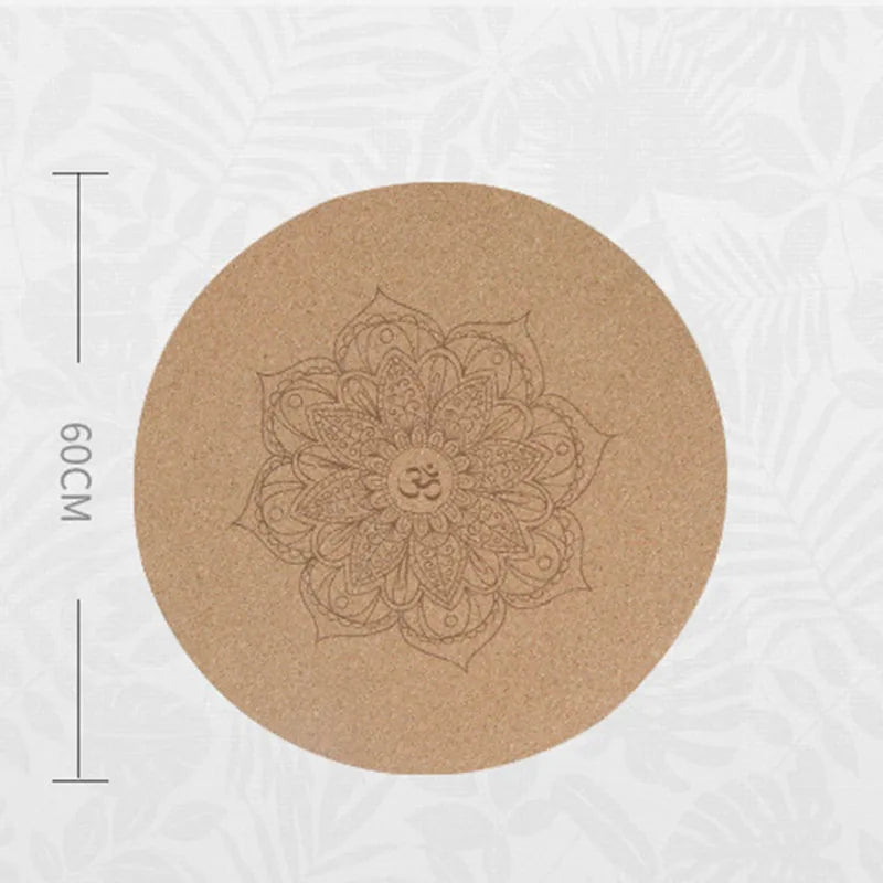 Yoga Mat Little Round Cork Rubber Non Slip Pad