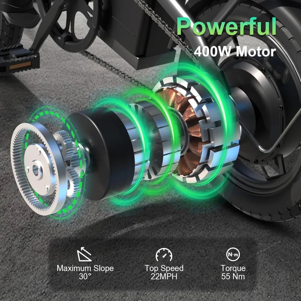 Folding Electric Bikes for Adults,14” Tire 22Mph