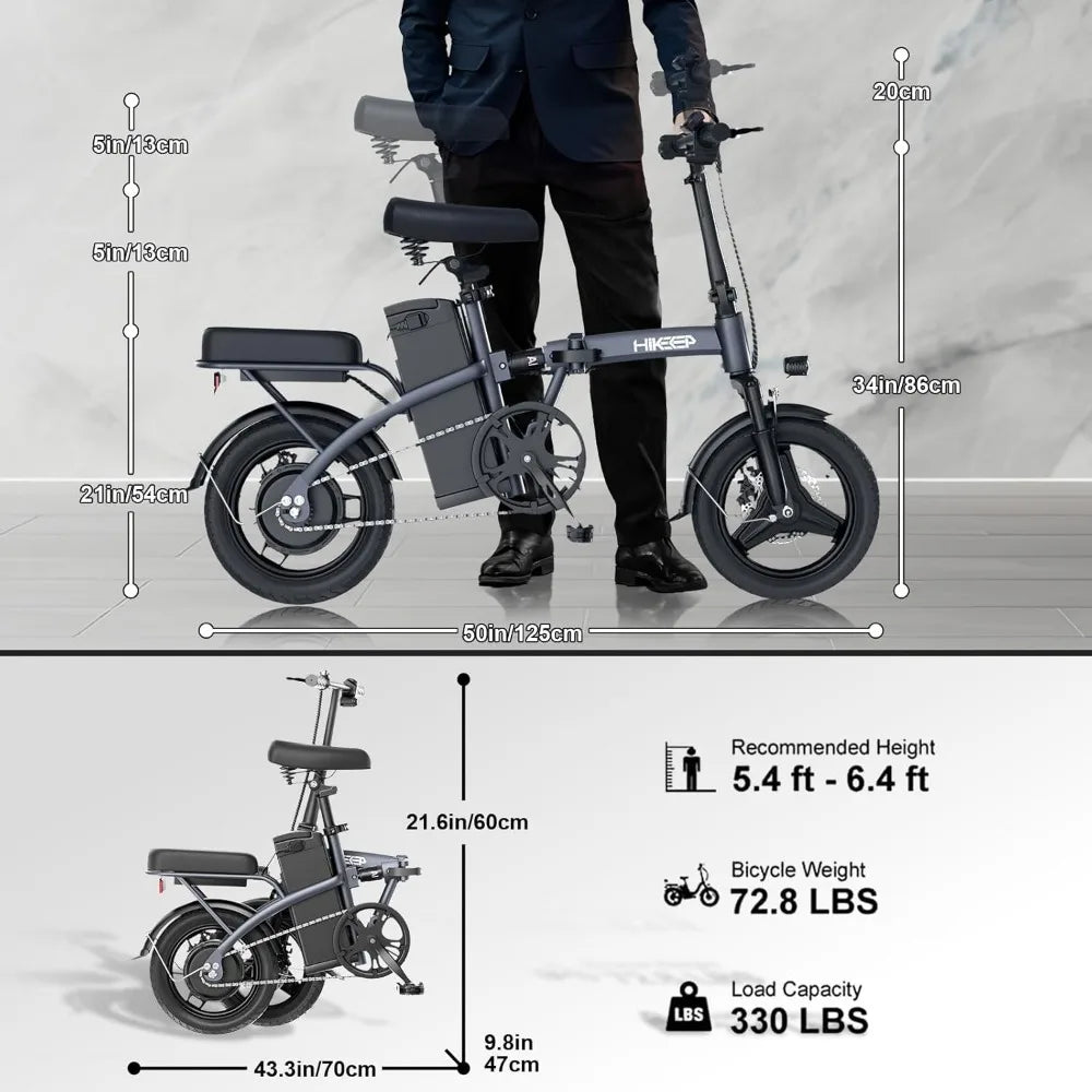 Folding Electric Bikes for Adults,14” Tire 22Mph