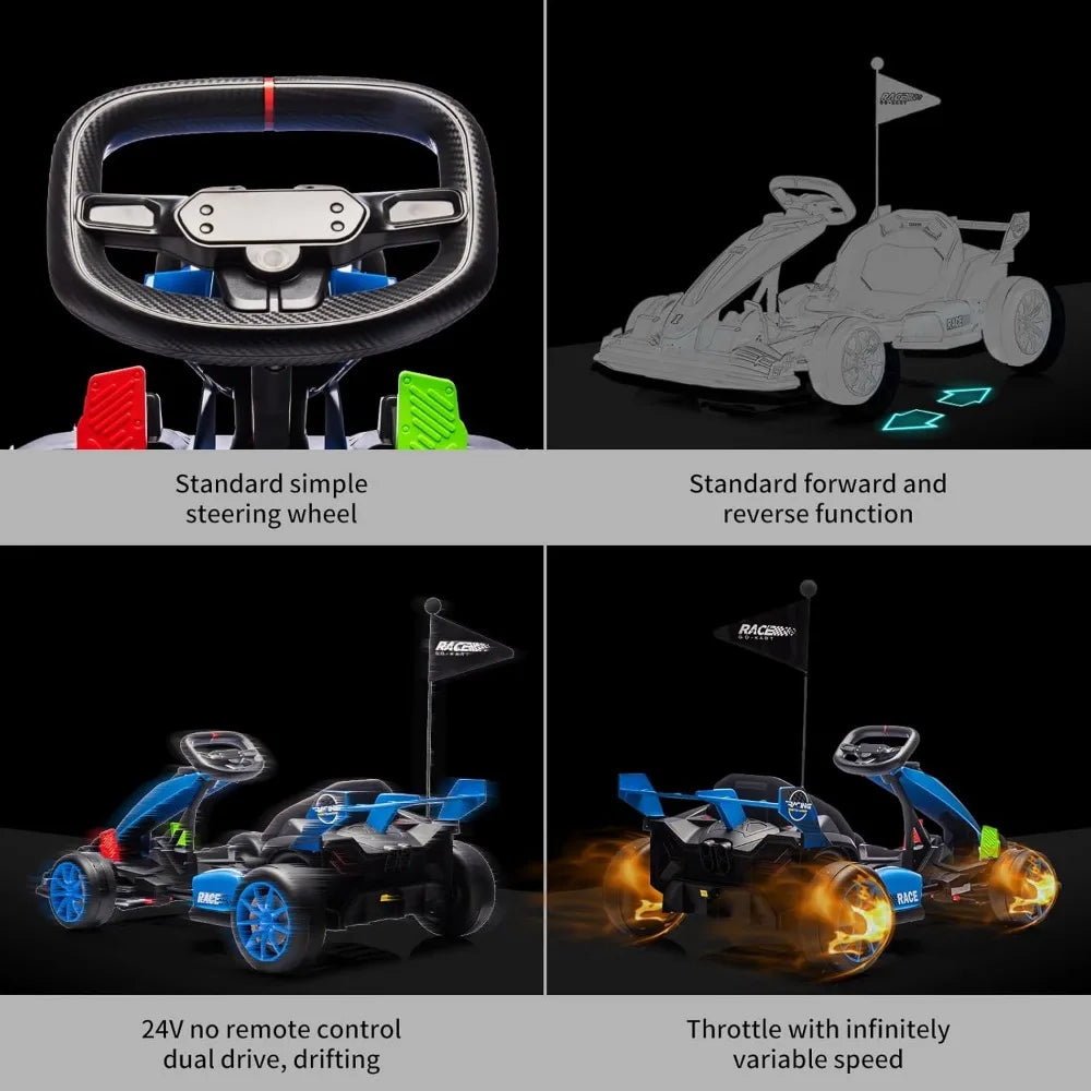 Go Kart Electric Drift Kart Car with Adjustable Seat