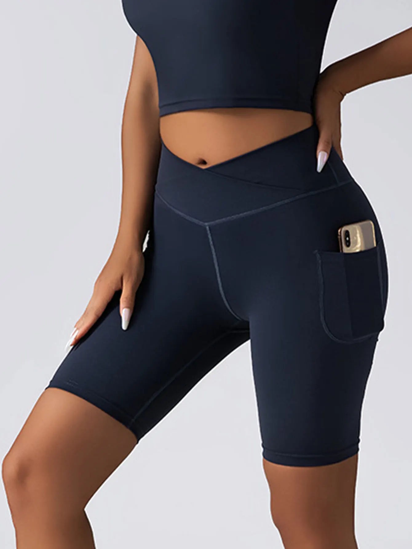 3 Pack US Local Women's High Waist Yoga Shorts Tummy Control