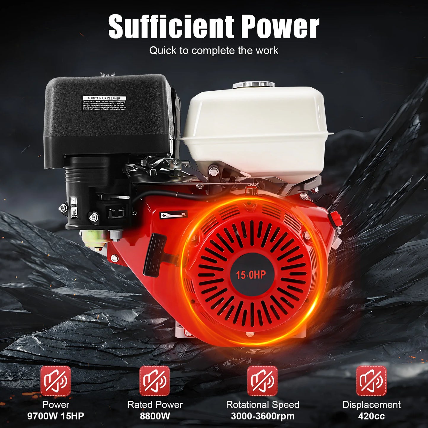 Gasoline Engine 15HP 420cc 4stroke Go Kart Motor Air Cooling