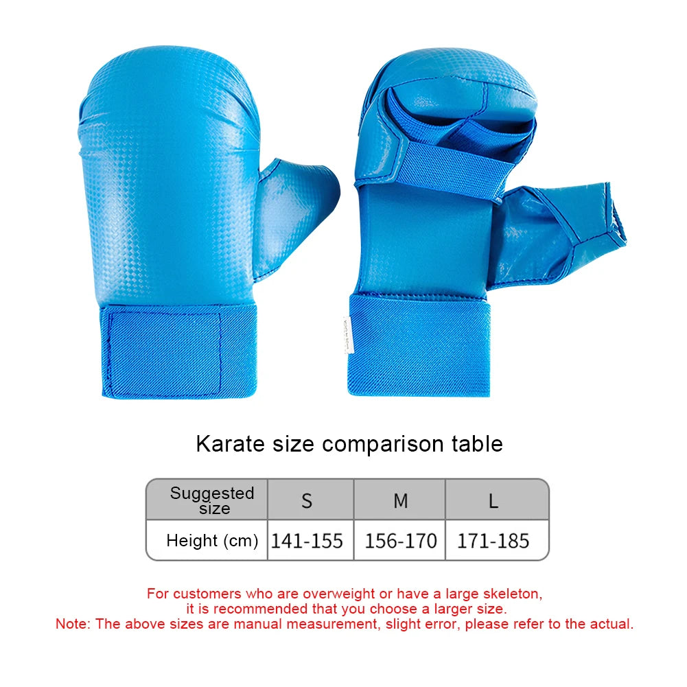PU Leather Karate Gloves Boxing Gloves Thickened Taekwondo Protector Pads