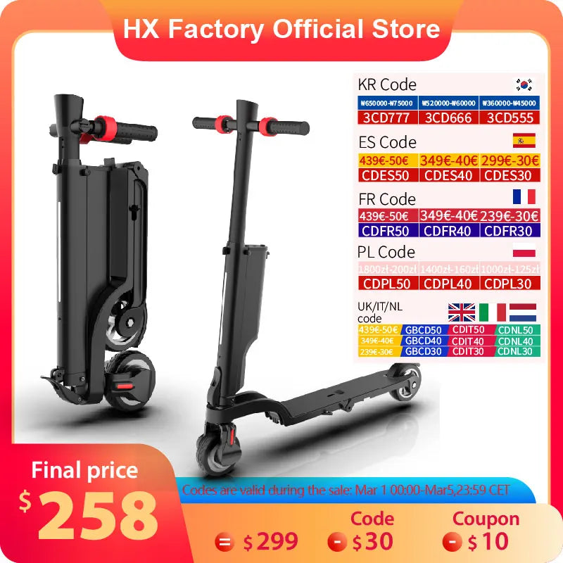 HX X6 Electric Scooter Foldable 350W 25KM/H E Scooter