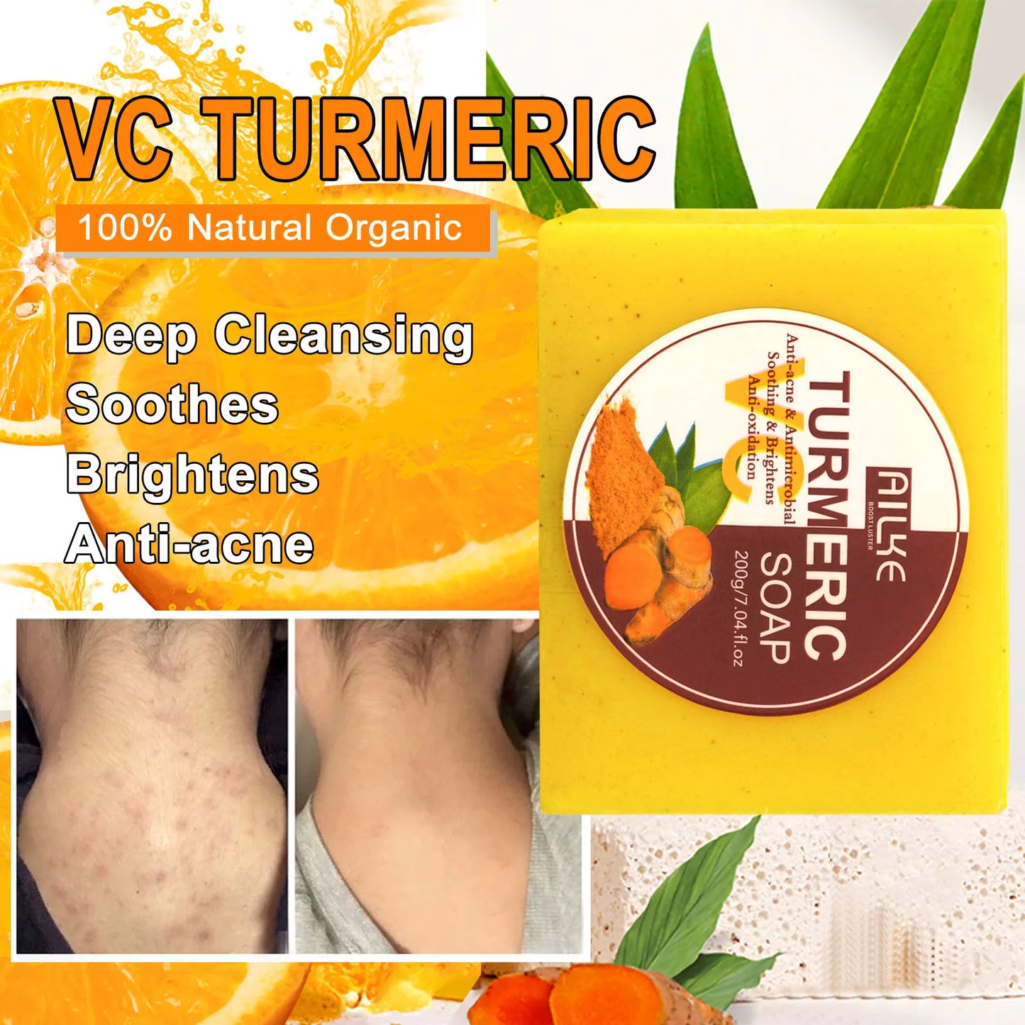 Organic Turmeric Skin Care Kit, Remove Darkness, Lighten, Even Skin Tone,