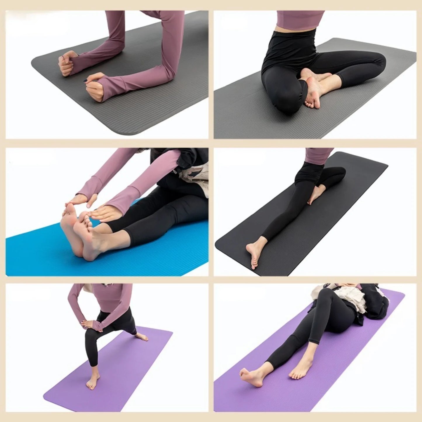 "Thick and Widen Solid Color Extended Yoga Mat